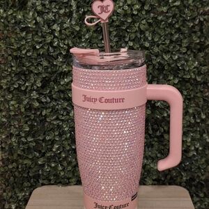 Juicy Couture Pink Sparkle Tumbler with Handle